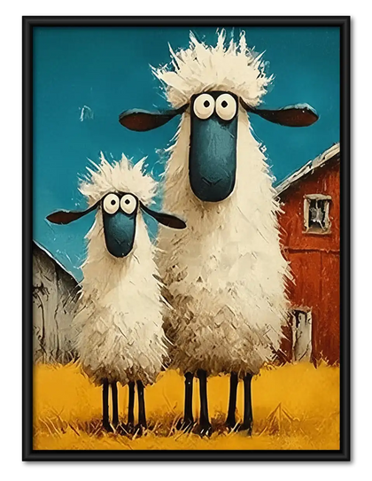 Funny Sheep Family Wall Art