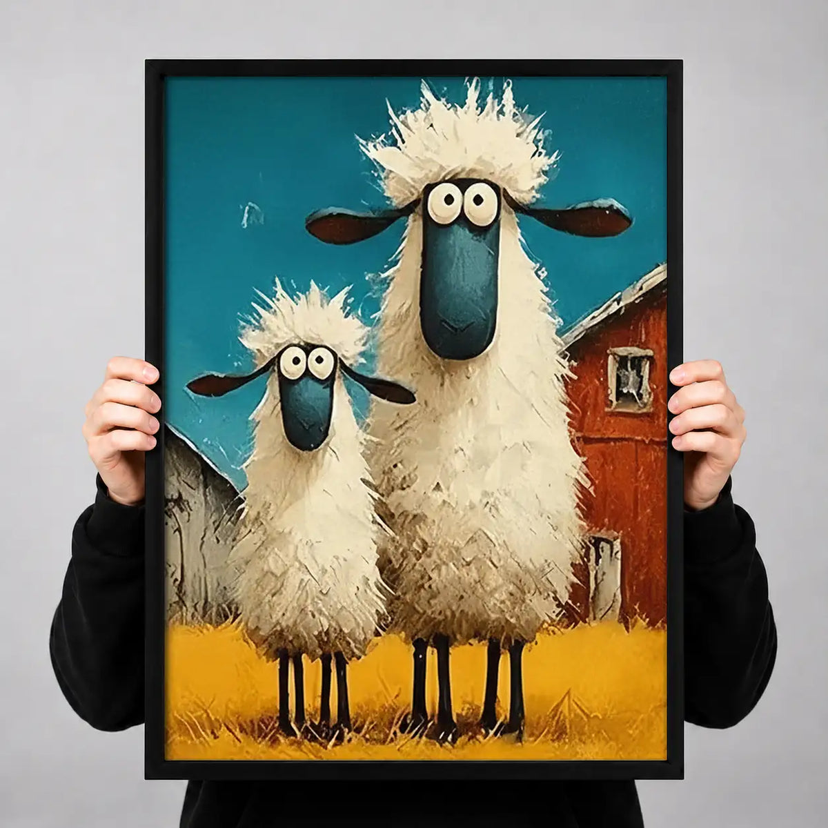 Funny Sheep Family Wall Art 3