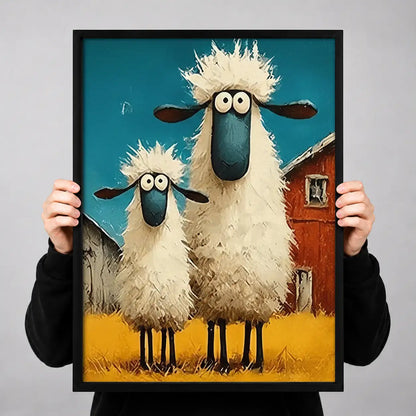 Funny Sheep Family Wall Art 3