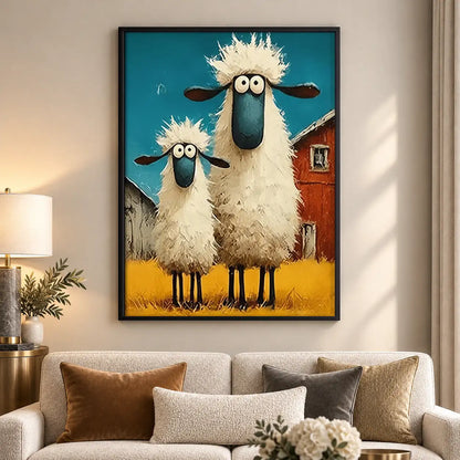 Funny Sheep Family Wall Art 5