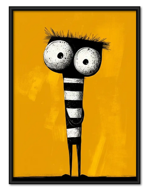 Funny Striped Long Cat Wall Art
