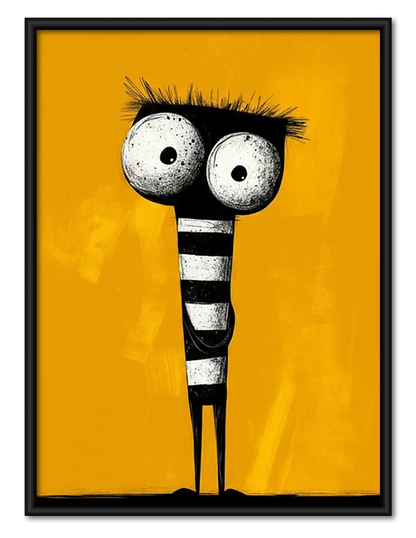 Funny Striped Long Cat Wall Art 1