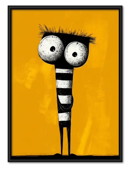 Funny Striped Long Cat Wall Art