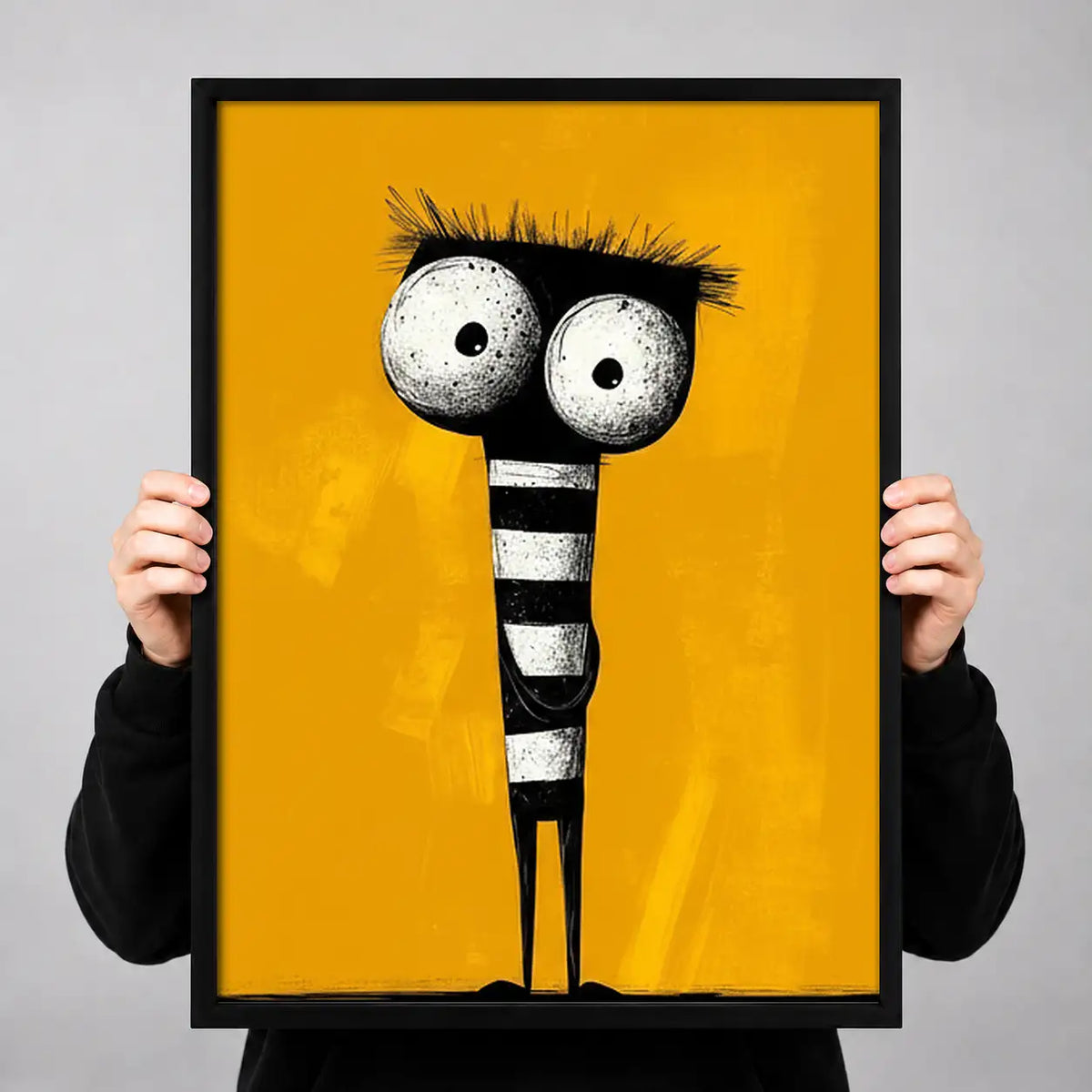 Funny Striped Long Cat Wall Art 3