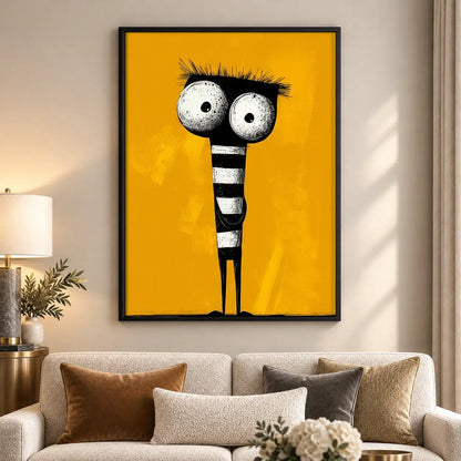 Funny Striped Long Cat Wall Art 5