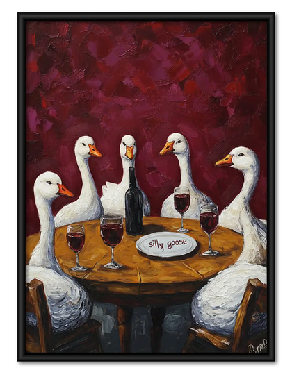Geese Drinking Wine at Dinner Wall Art