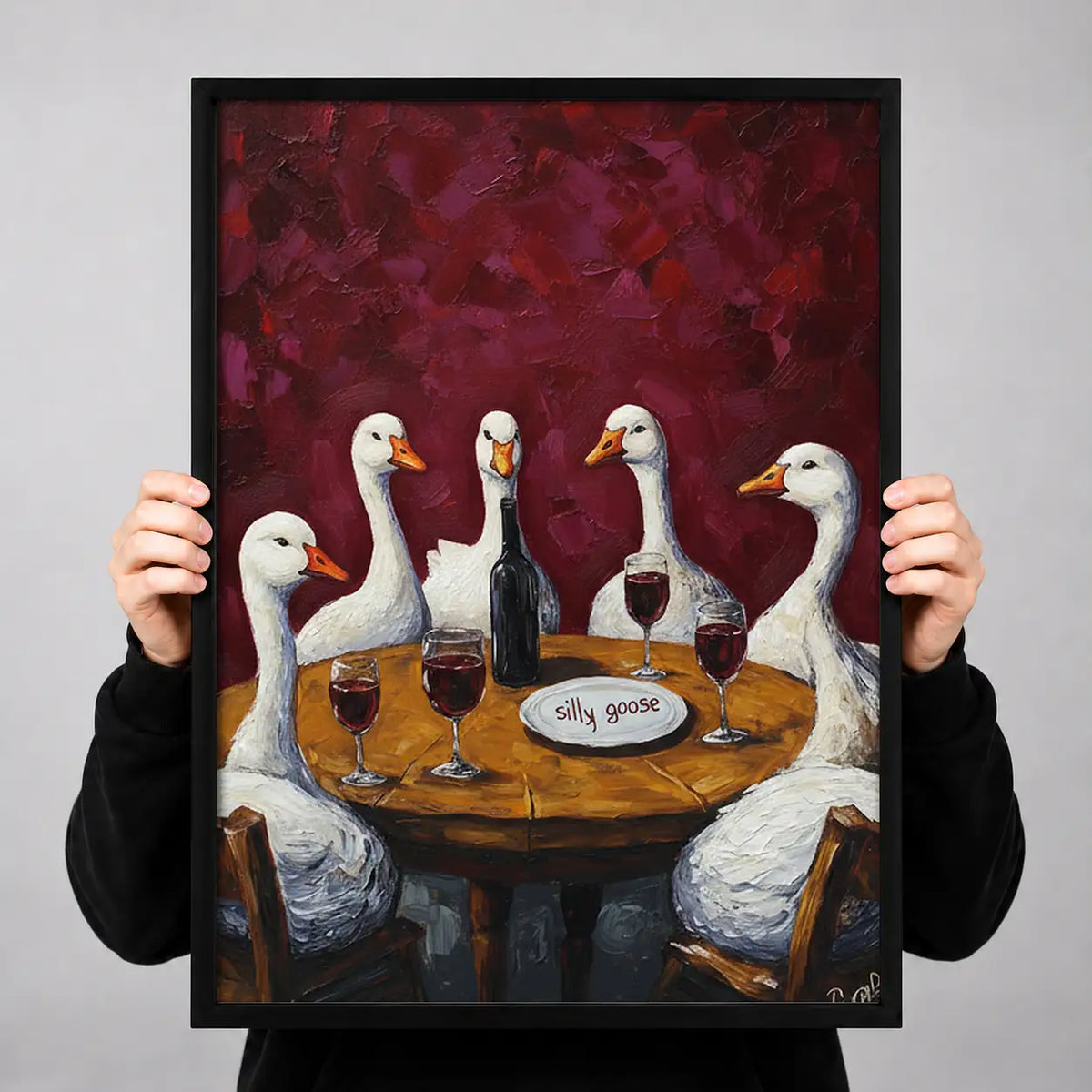 Geese Drinking Wine at Dinner Wall Art 3