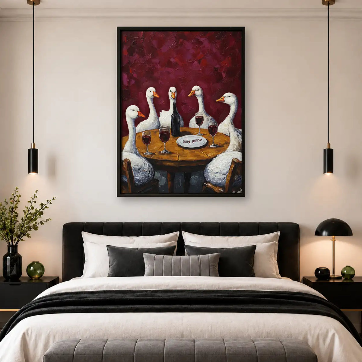 Geese Drinking Wine at Dinner Wall Art 4