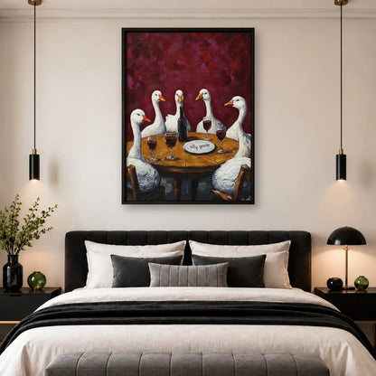 Geese Drinking Wine at Dinner Wall Art 4
