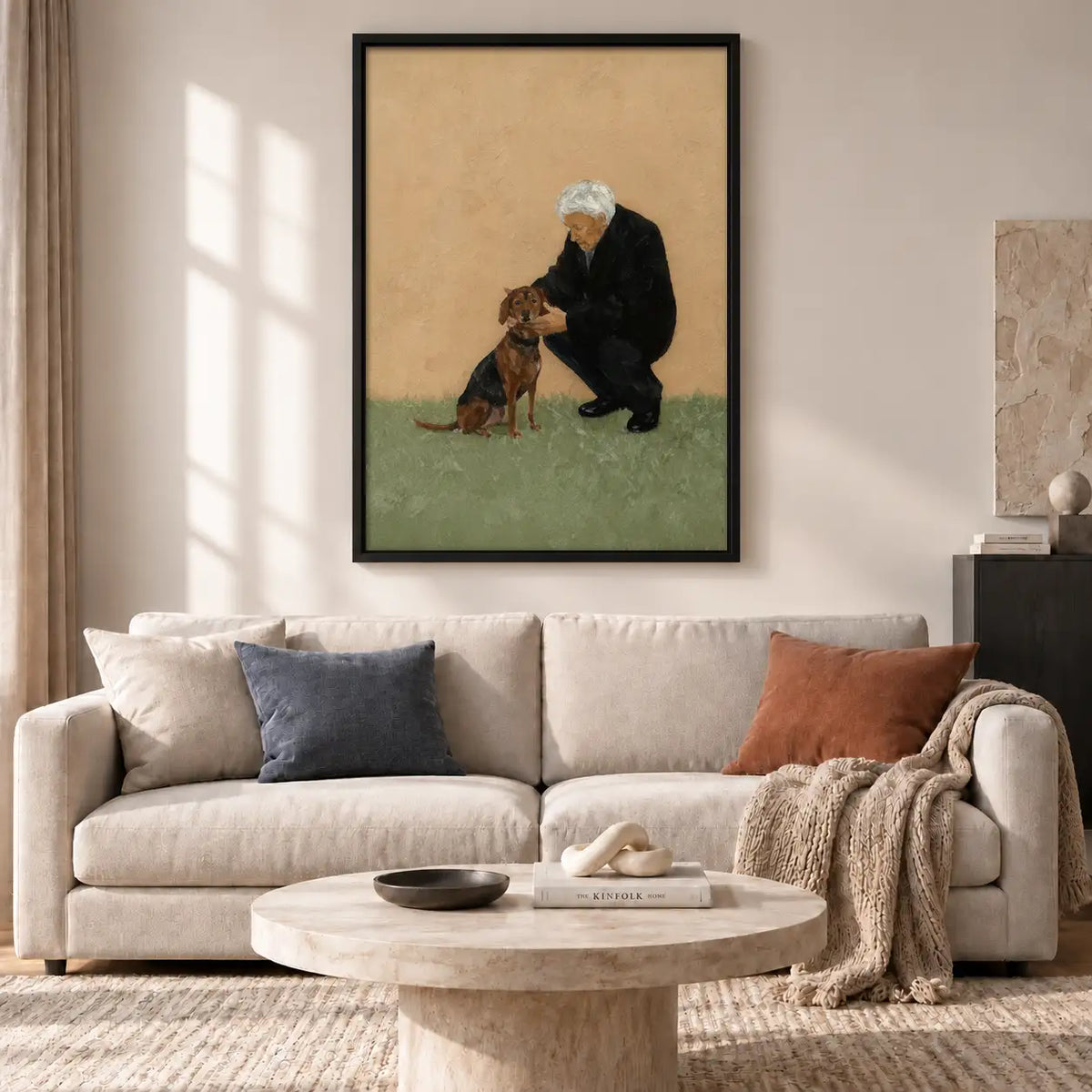 Gentle Man Petting Dog Wall Art 2