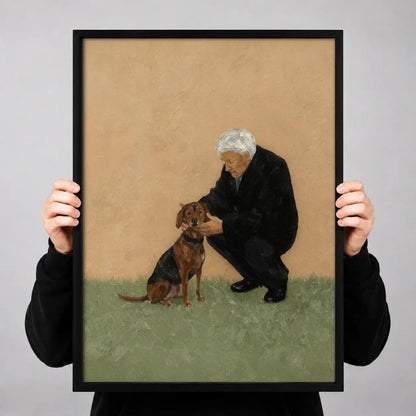 Gentle Man Petting Dog Wall Art 3