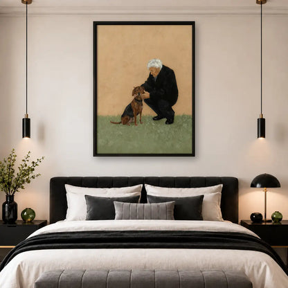 Gentle Man Petting Dog Wall Art 4