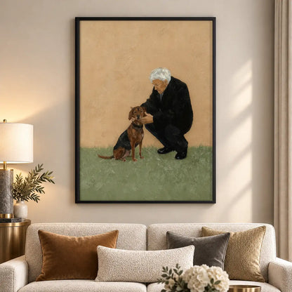 Gentle Man Petting Dog Wall Art 5