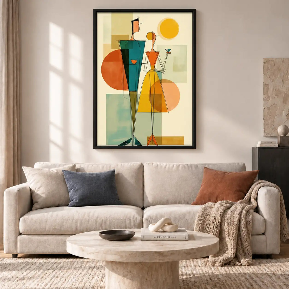 Geometric Cocktail Party Figures Wall Art 2