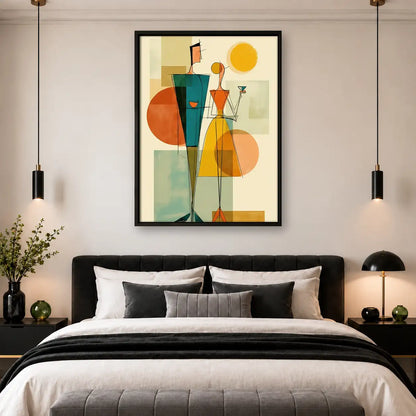 Geometric Cocktail Party Figures Wall Art 4