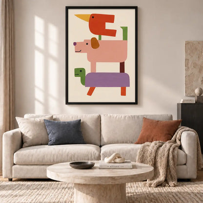 Geometric Colorful Dog Stack Wall Art 2