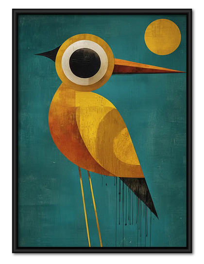 Geometric Golden Owl Wall Art