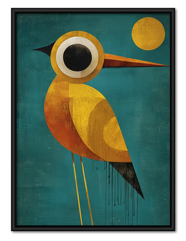 Geometric Golden Owl Wall Art