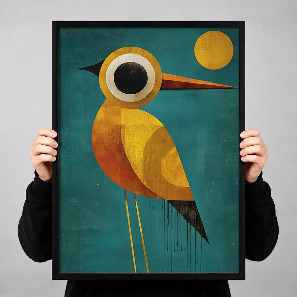 Geometric Golden Owl Wall Art 3