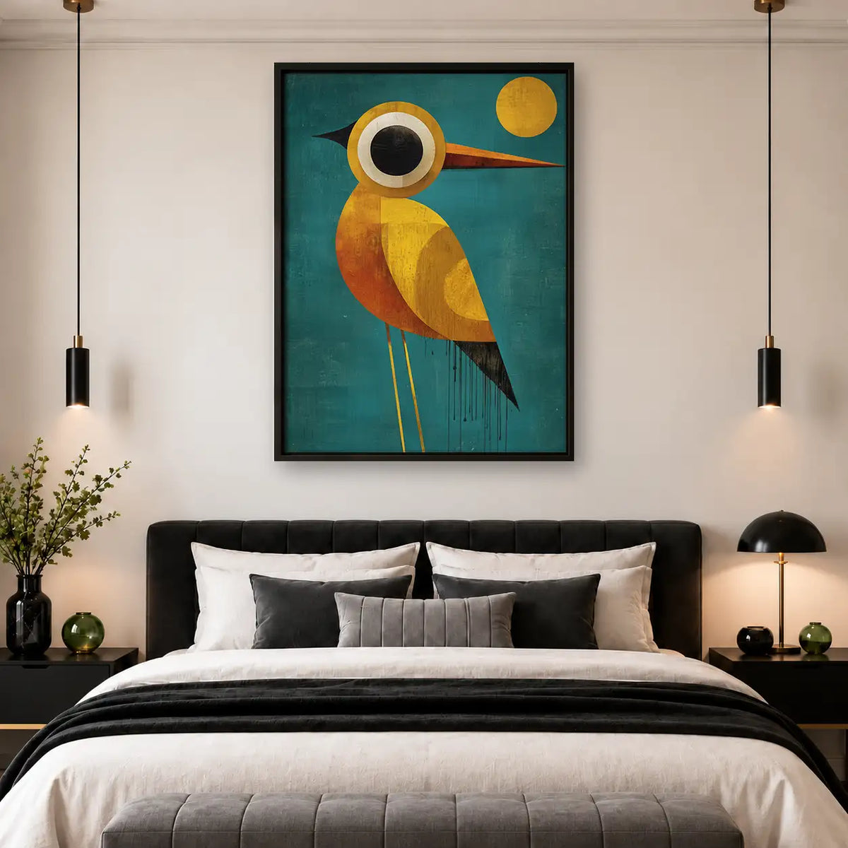 Geometric Golden Owl Wall Art 4