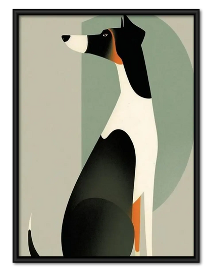 Geometric Greyhound Portrait Wall Art