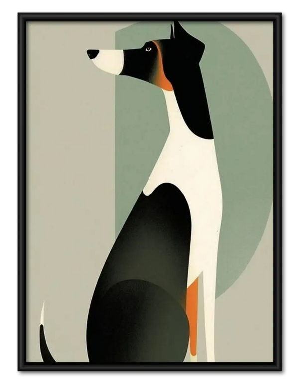 Geometric Greyhound Portrait Wall Art