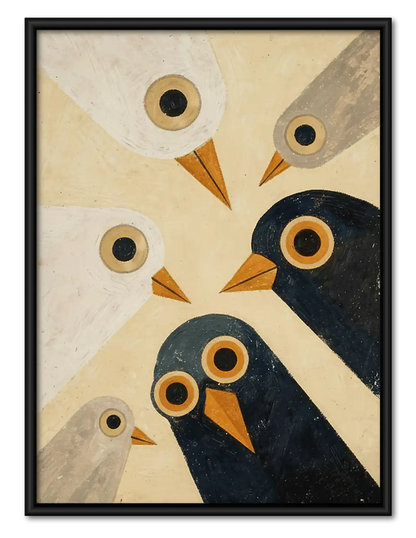 Geometric Owl Family Wall Art 1