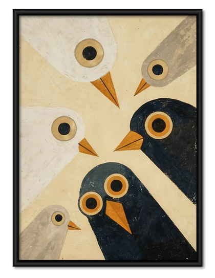 Geometric Owl Family Wall Art