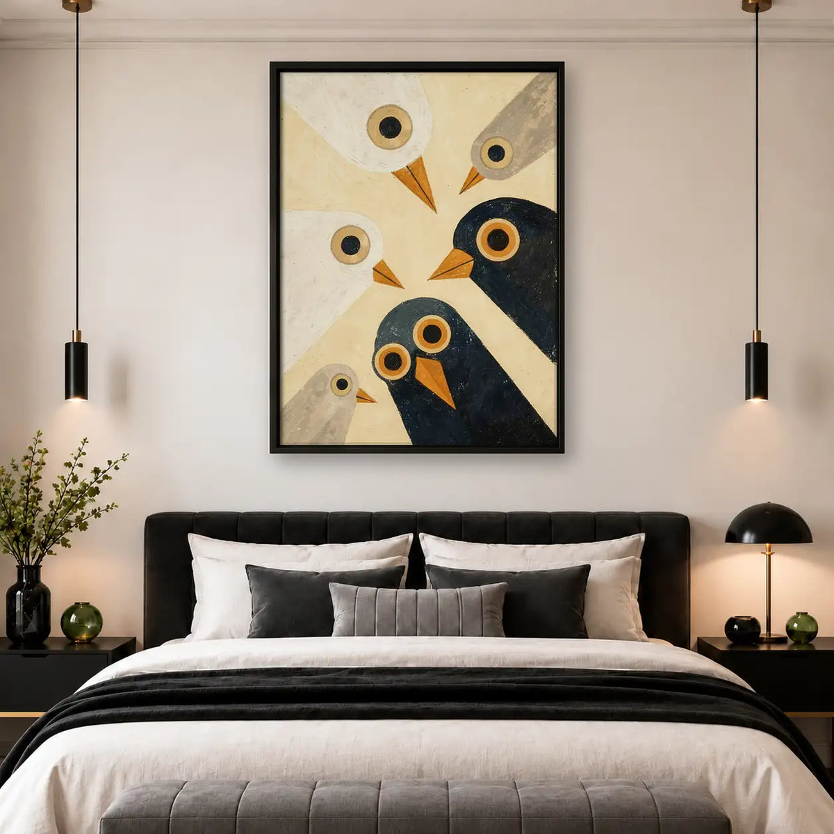 Geometric Owl Family Wall Art 4