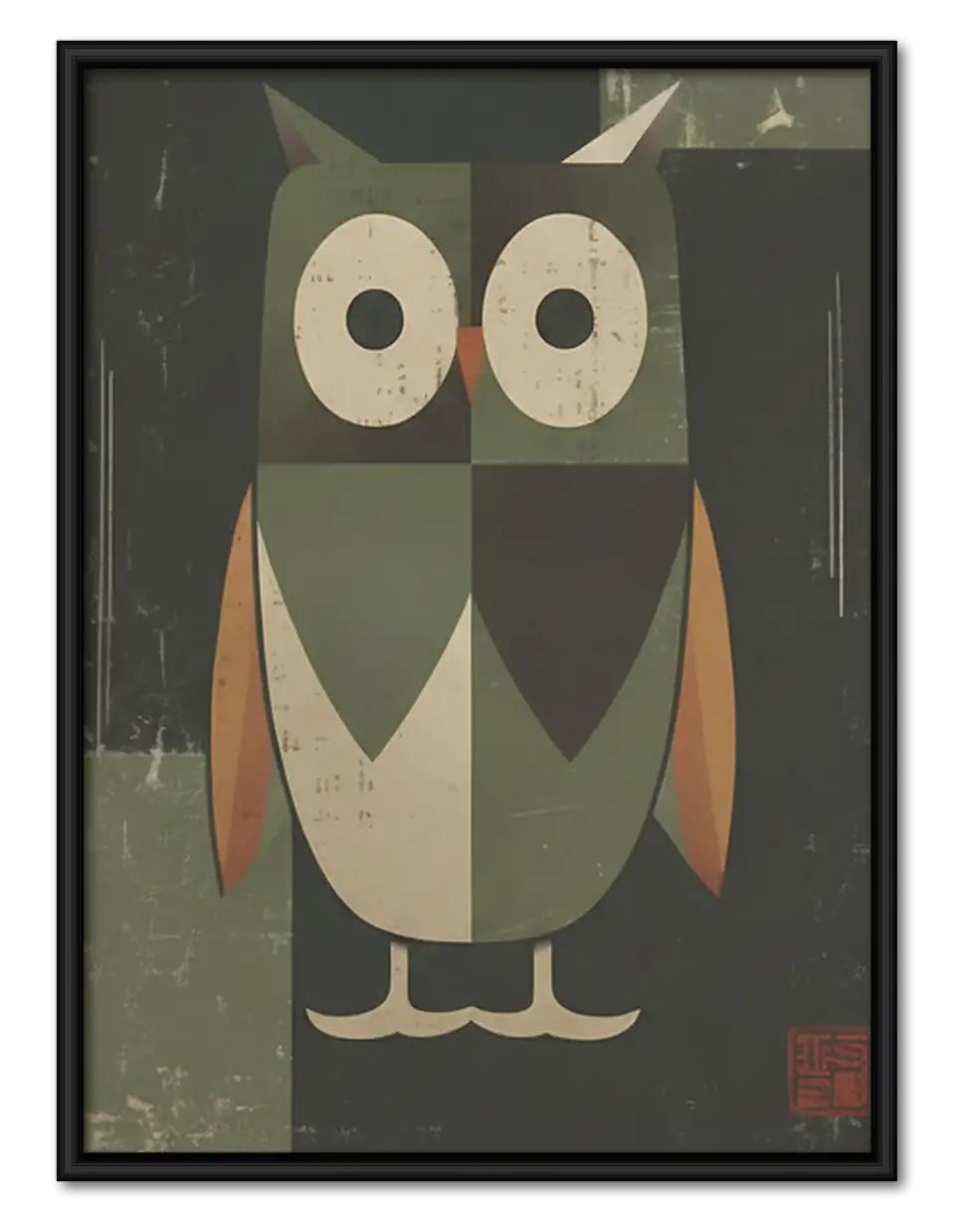 Geometric Patchwork Owl Wall Art 1