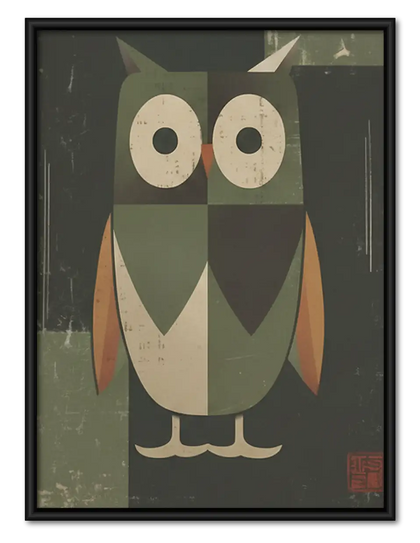 Geometric Patchwork Owl Wall Art