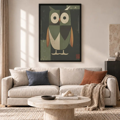 Geometric Patchwork Owl Wall Art 2