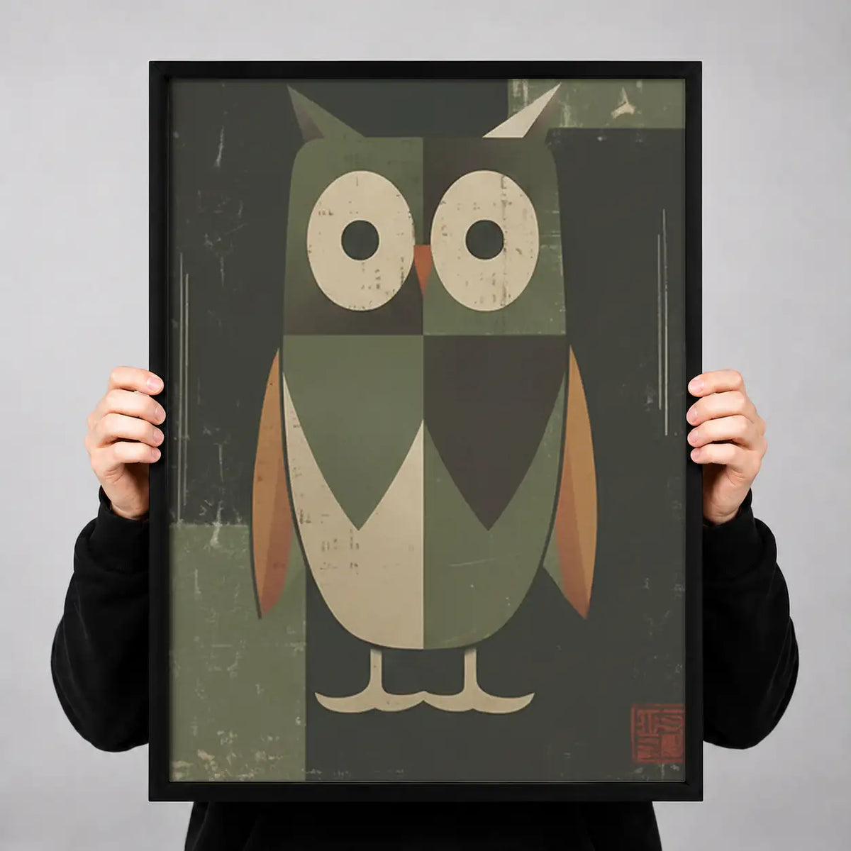 Geometric Patchwork Owl Wall Art 3