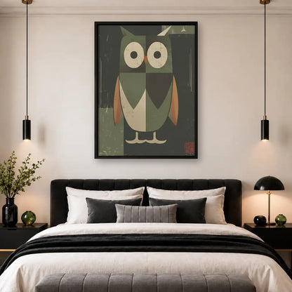 Geometric Patchwork Owl Wall Art 4