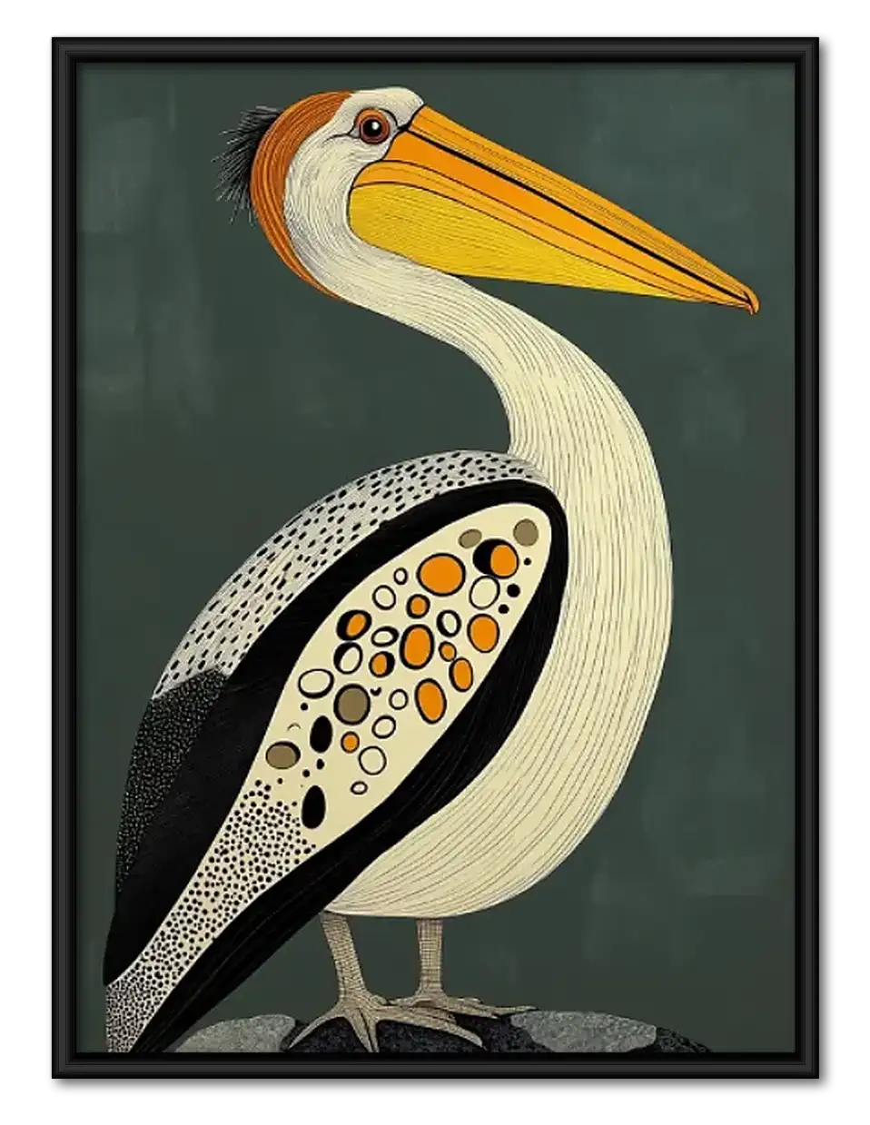 Geometric Pelican Portrait Wall Art 1
