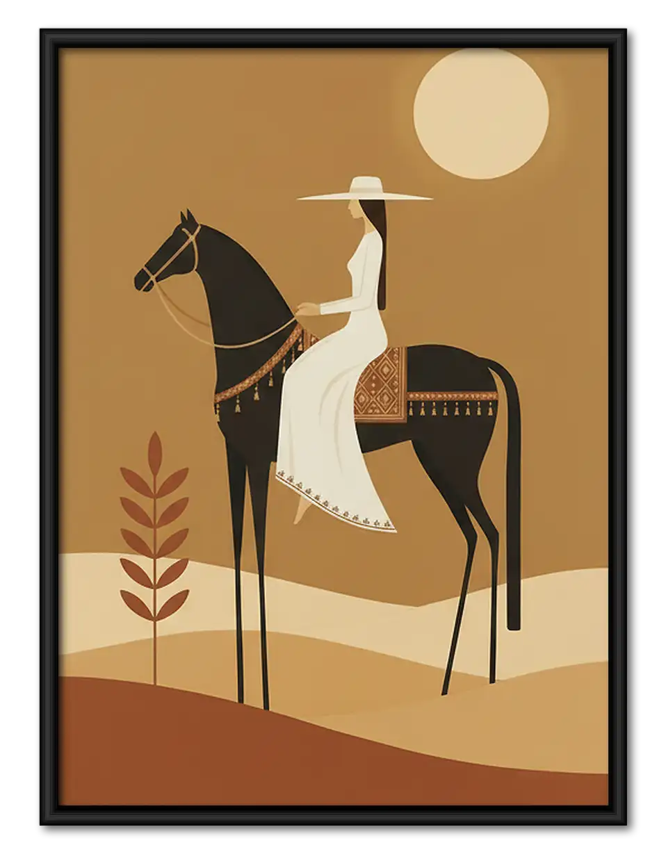 Geometric Rider on Horse Wall Art 1