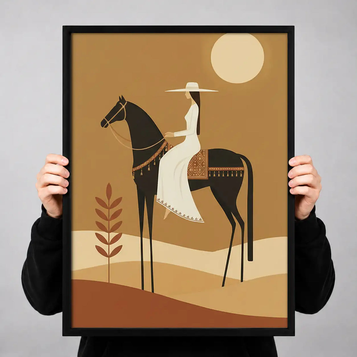 Geometric Rider on Horse Wall Art 3