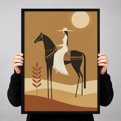Geometric Rider on Horse Wall Art 3