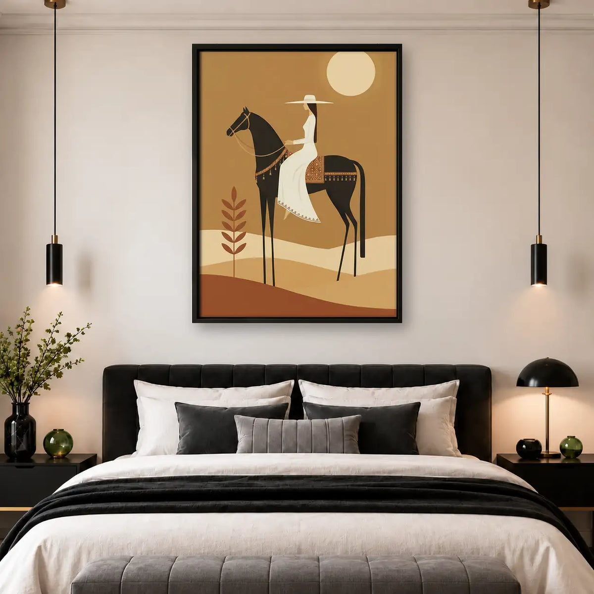 Geometric Rider on Horse Wall Art 4