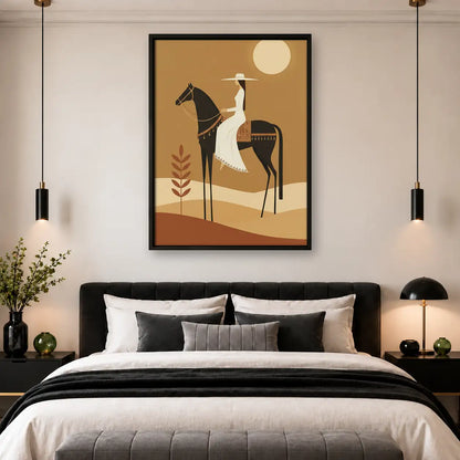 Geometric Rider on Horse Wall Art 4