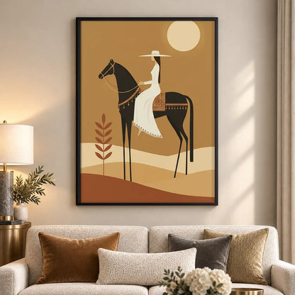 Geometric Rider on Horse Wall Art 5
