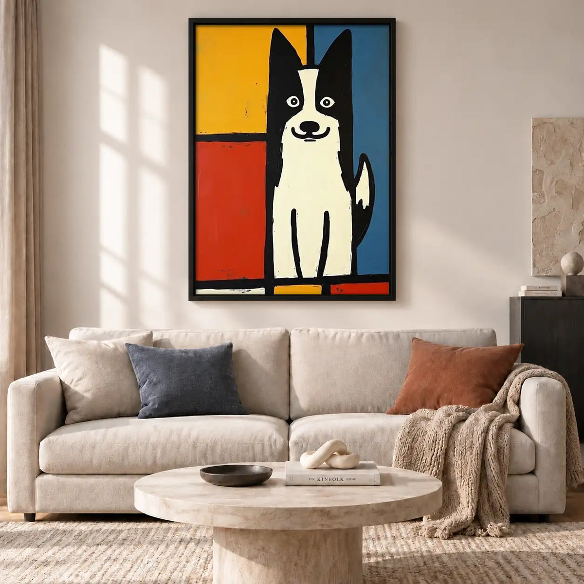 Geometric White Dog Portrait Wall Art 2