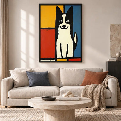Geometric White Dog Portrait Wall Art 2