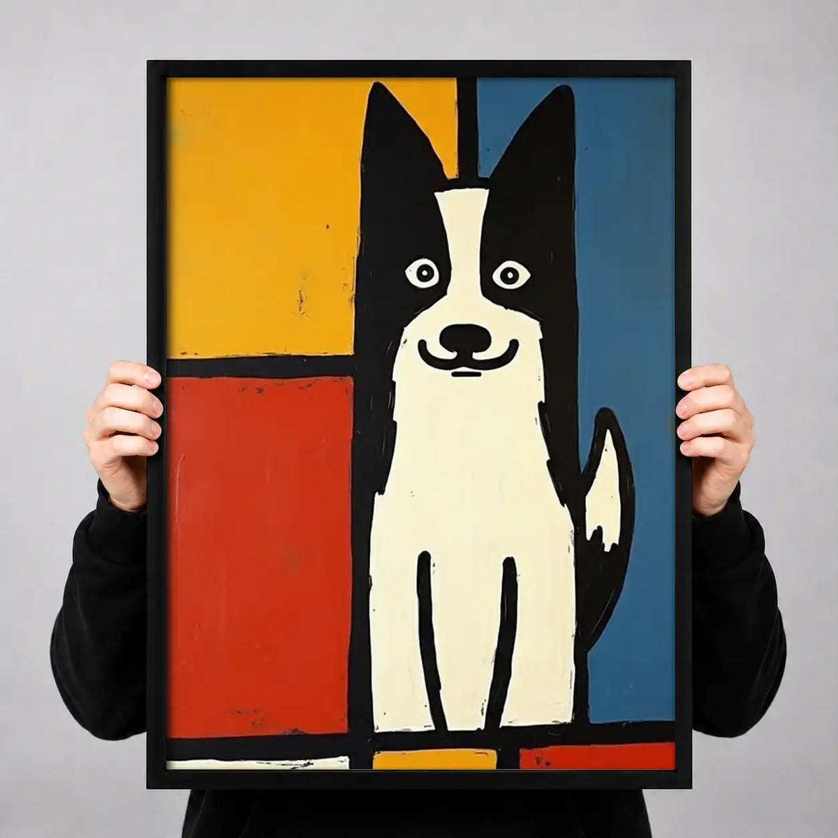 Geometric White Dog Portrait Wall Art 3