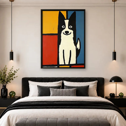 Geometric White Dog Portrait Wall Art 4