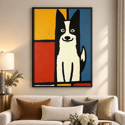 Geometric White Dog Portrait Wall Art 5