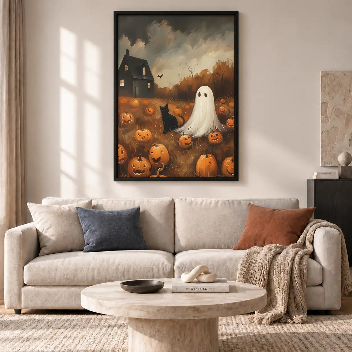 Ghost among Jack O Lanterns Wall Art 2