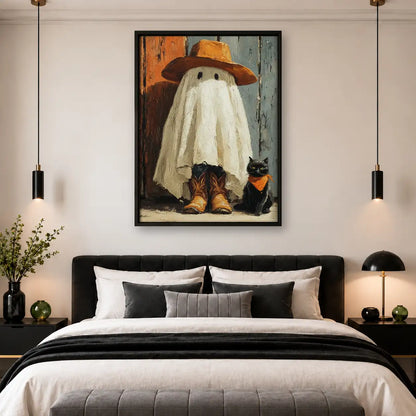 Ghost Cowboy with Black Cat Wall Art 4
