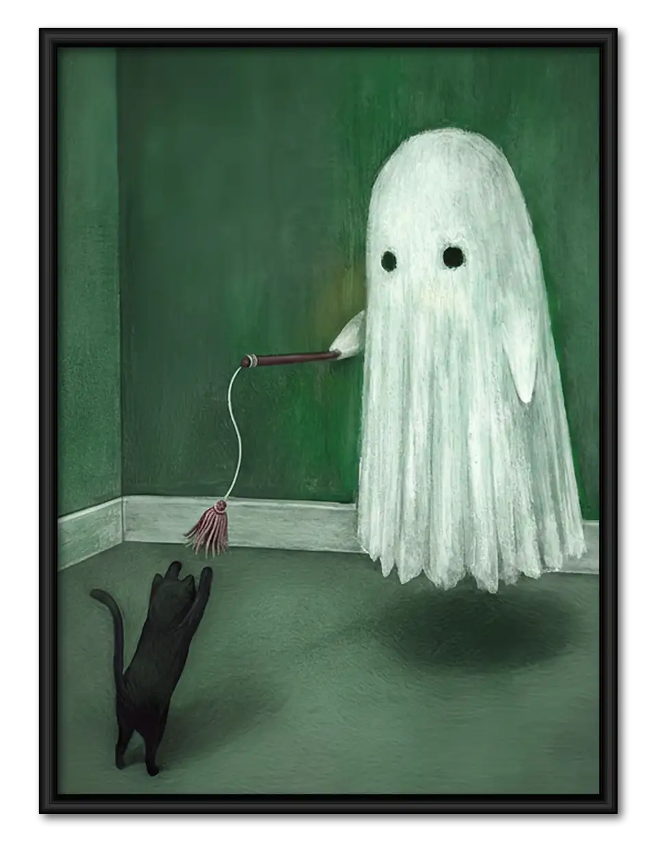 Ghost Resting in Green Bed Wall Art 1