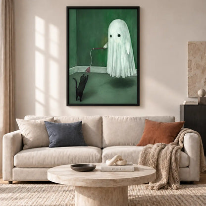 Ghost Resting in Green Bed Wall Art 2